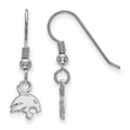 Sterling Silver Rhodium-plated LogoArt Texas State University Bobcat Extra Small Dangle Wire Earrings