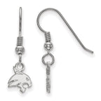 Sterling Silver Rhodium-plated LogoArt Texas State University Bobcat Extra Small Dangle Wire Earrings