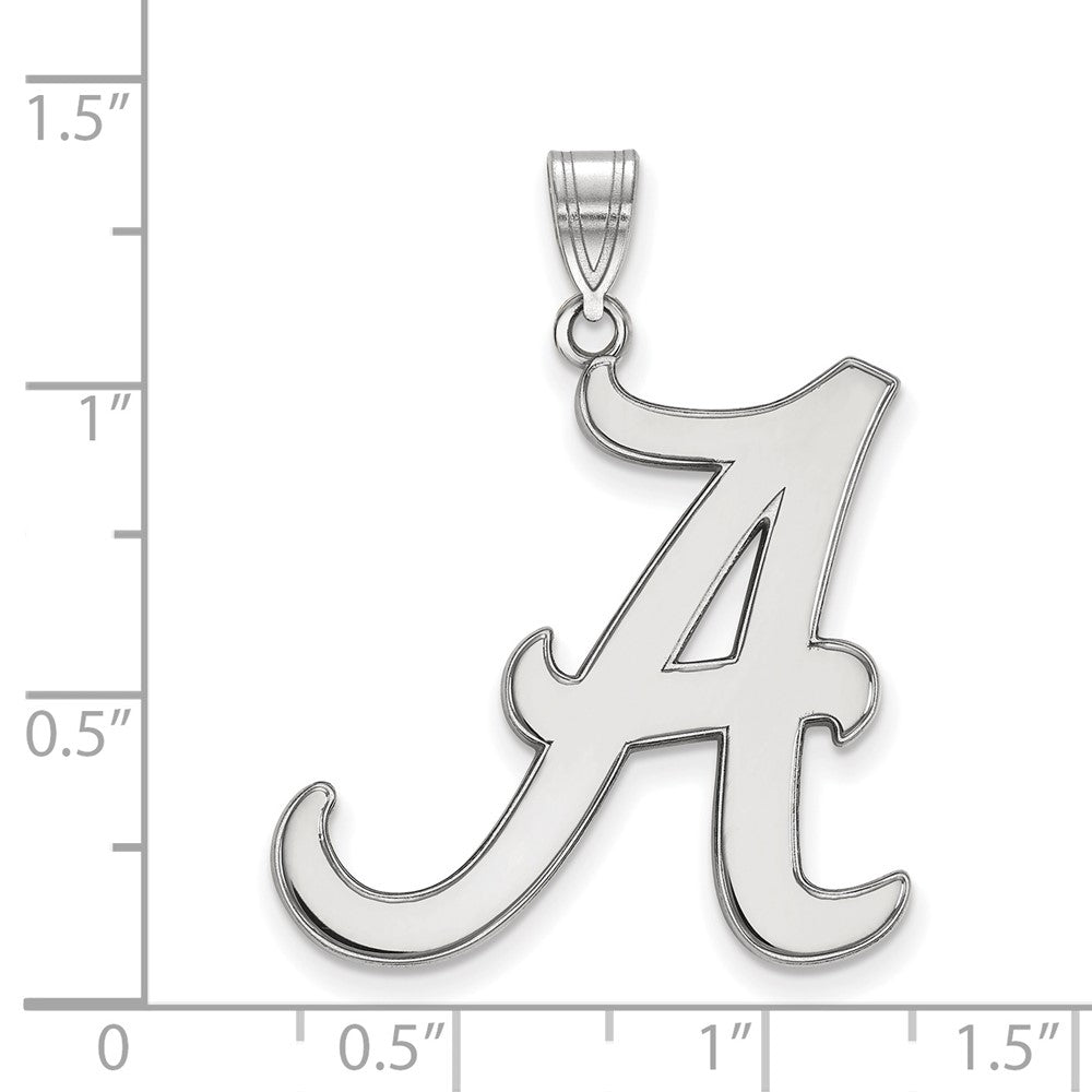 Sterling Silver Rhodium-plated LogoArt University of Alabama Letter A Extra Large Pendant