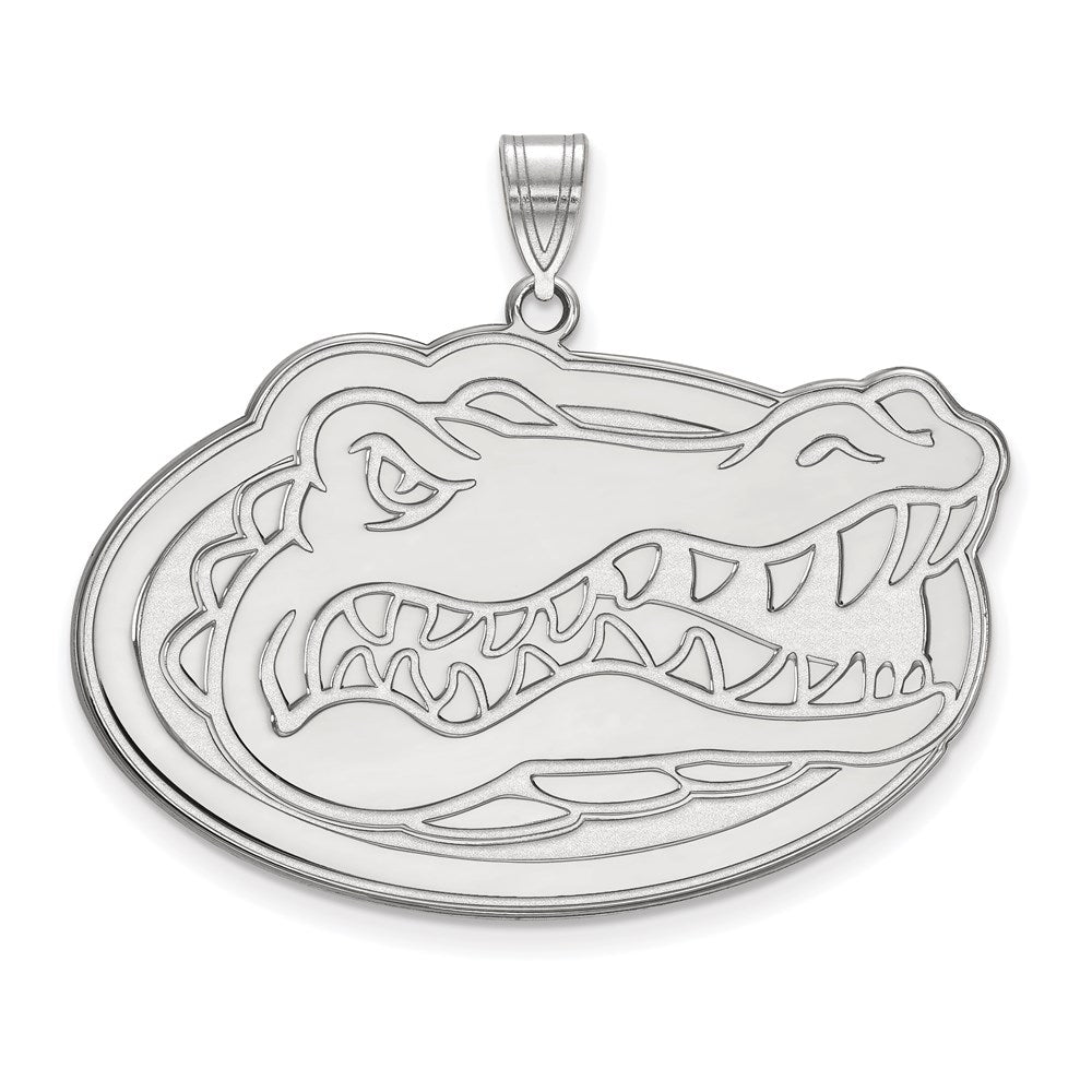 14k White Gold LogoArt University of Florida Gator Extra Large Pendant