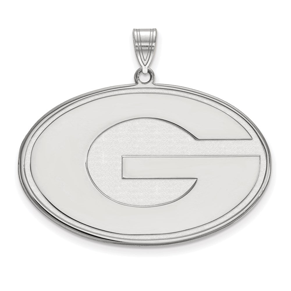 10k White Gold LogoArt University of Georgia Letter G Extra Large Pendant