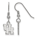 Sterling Silver Rhodium-plated LogoArt University of Houston U-H Extra Small Dangle Wire Earrings
