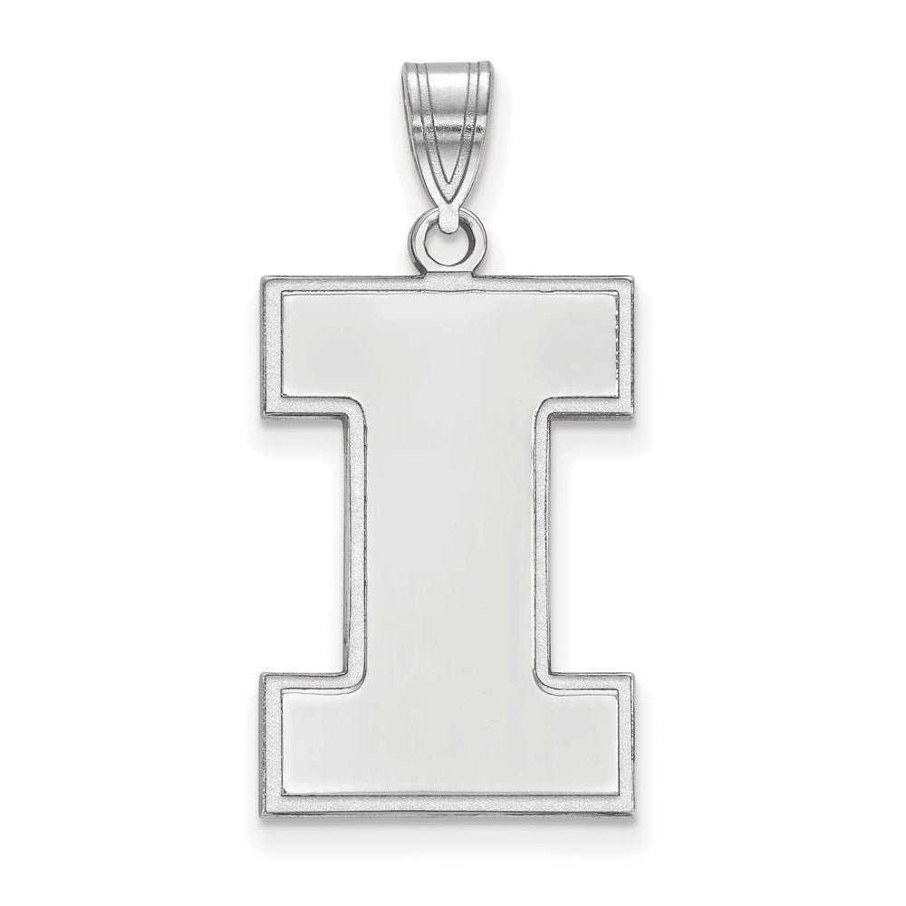 14k White Gold LogoArt University of Illinois Letter I Extra Large Pendant