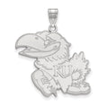 14k White Gold LogoArt University of Kansas Jayhawk Extra Large Pendant