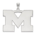 Sterling Silver Rhodium-plated LogoArt University of Michigan Letter M Extra Large Pendant