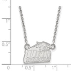 Sterling Silver Rhodium-plated LogoArt University of New Hampshire Small Pendant 18 inch Necklace