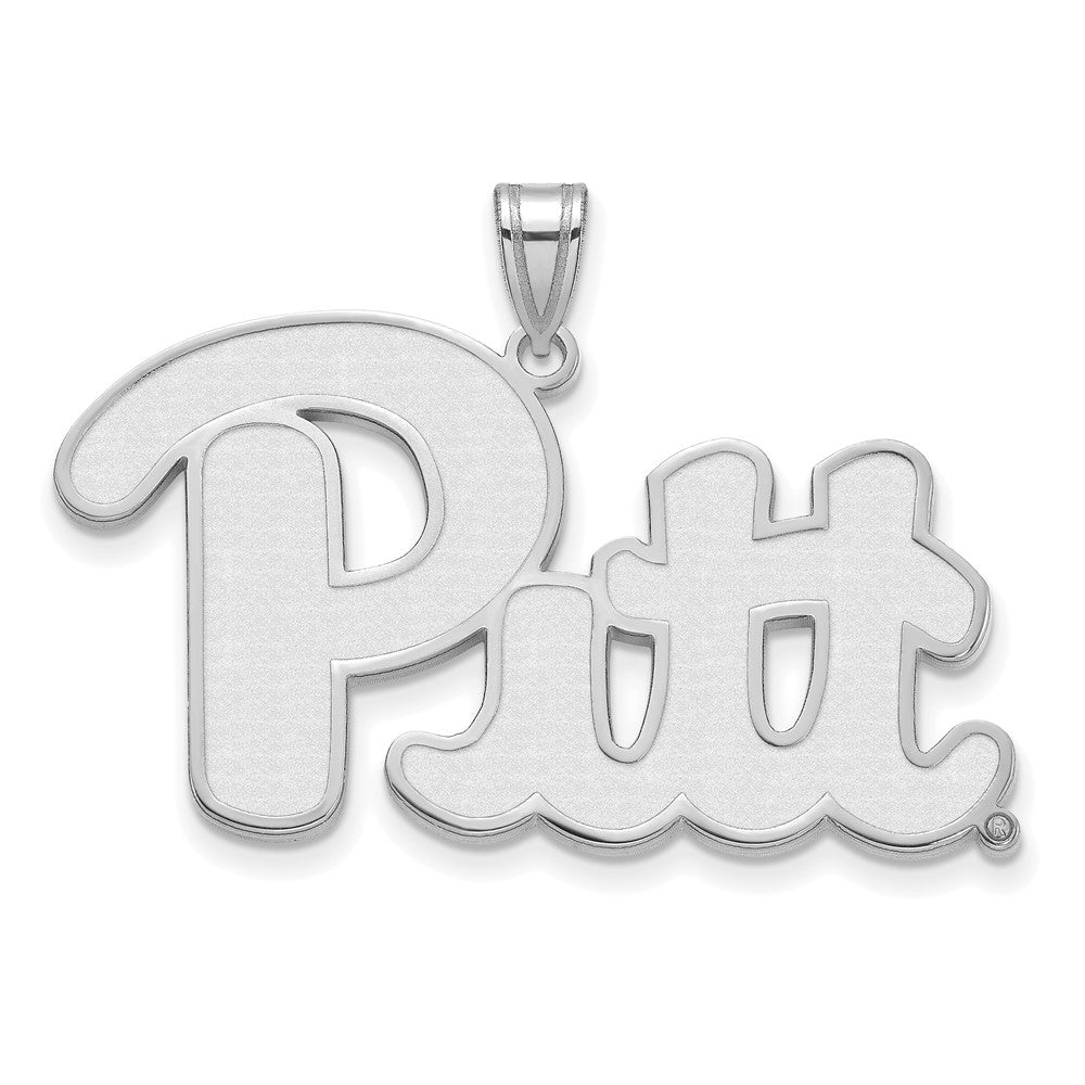 Sterling Silver Rhodium-plated LogoArt University of Pittsburgh Extra Large Pendant