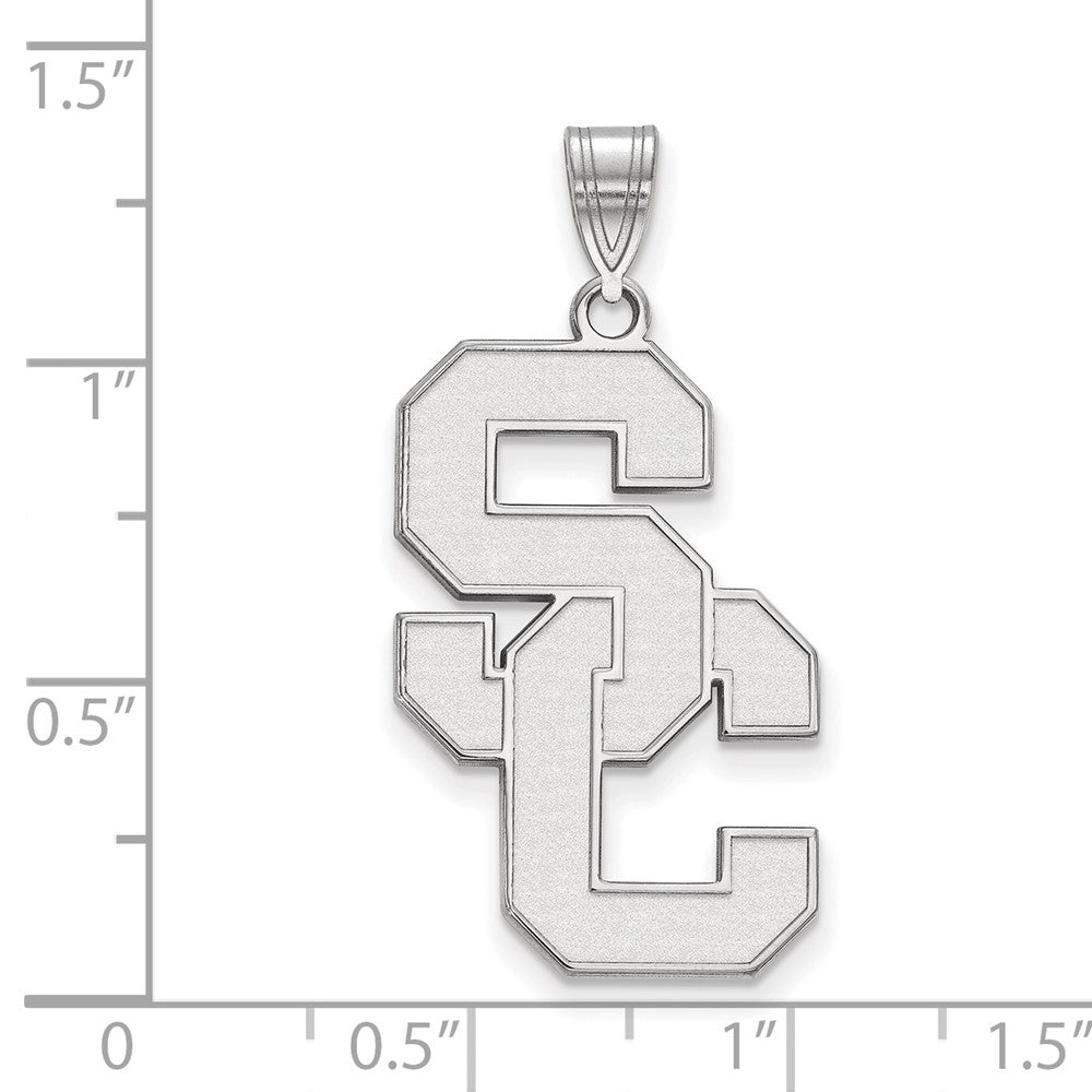 Sterling Silver Rhodium-plated University of Southern California S-C Extra Large Pendant