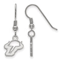 Sterling Silver Rhodium-plated LogoArt University of South Florida Bull Extra Small Dangle Wire Earrings