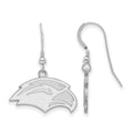 Sterling Silver Rhodium-plated LogoArt University of Southern Mississippi Eagle Small Dangle Wire Earrings