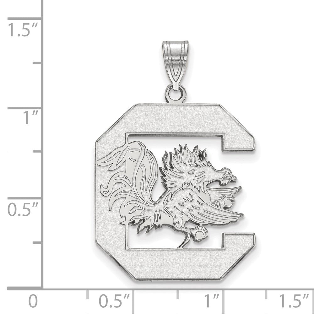 10k White Gold LogoArt University of South Carolina Extra Large Pendant