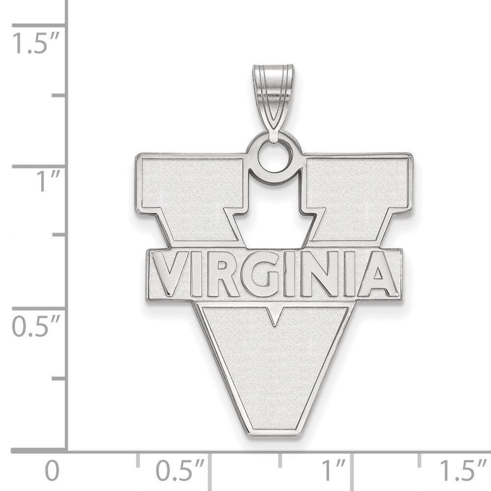 Sterling Silver Rhodium-plated LogoArt University of Virginia Extra Large Pendant