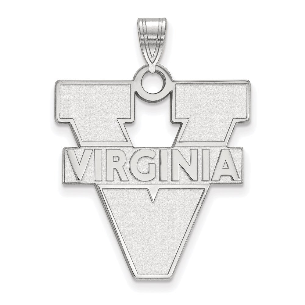Sterling Silver Rhodium-plated LogoArt University of Virginia Extra Large Pendant