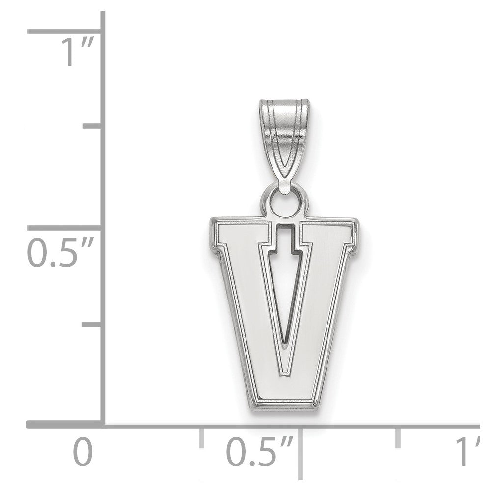 Sterling Silver Rh-plated LogoArt Vanderbilt University Small Pendant