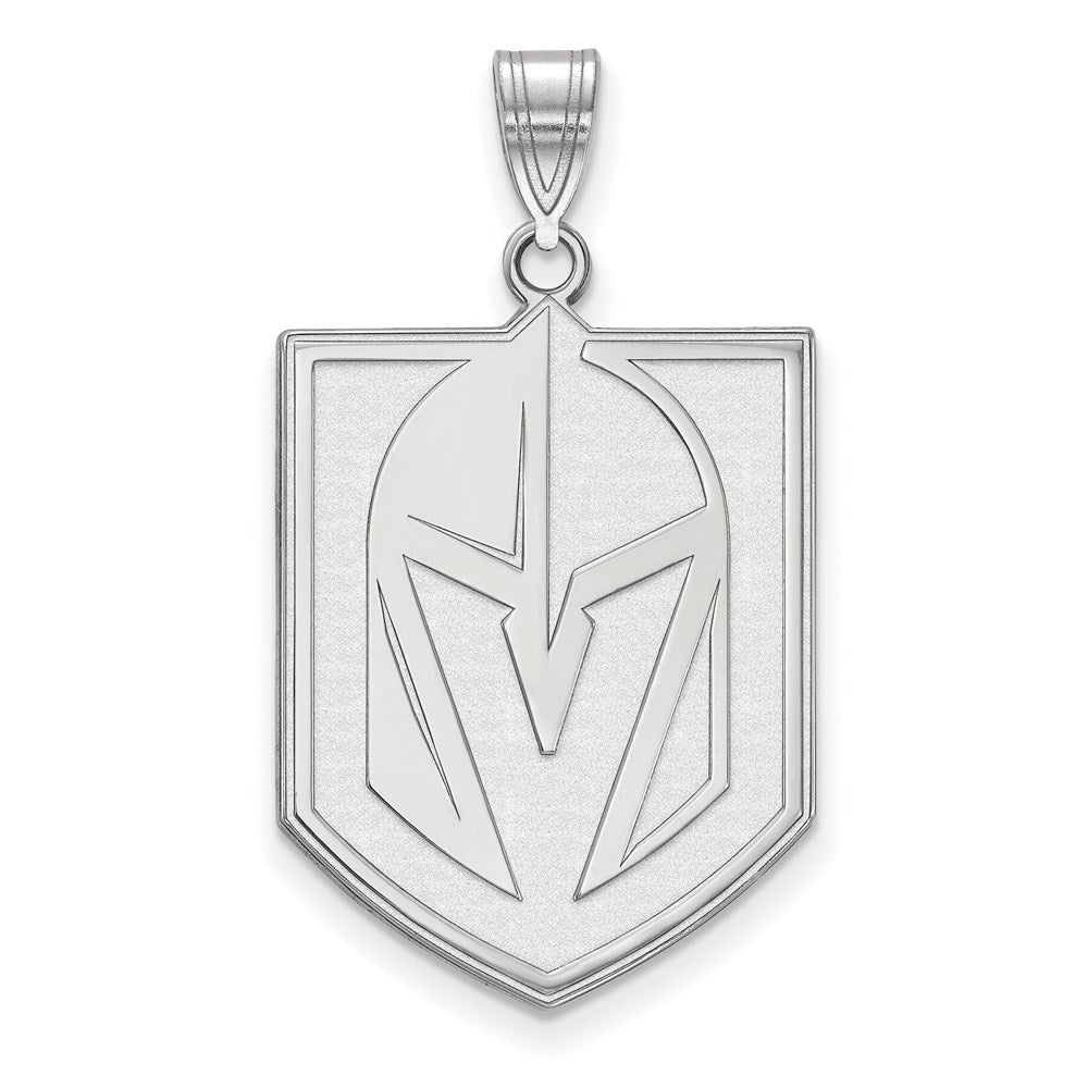 Sterling Silver Rhodium-plated NHL LogoArt NHL Vegas Golden Knights Extra Large Pendant