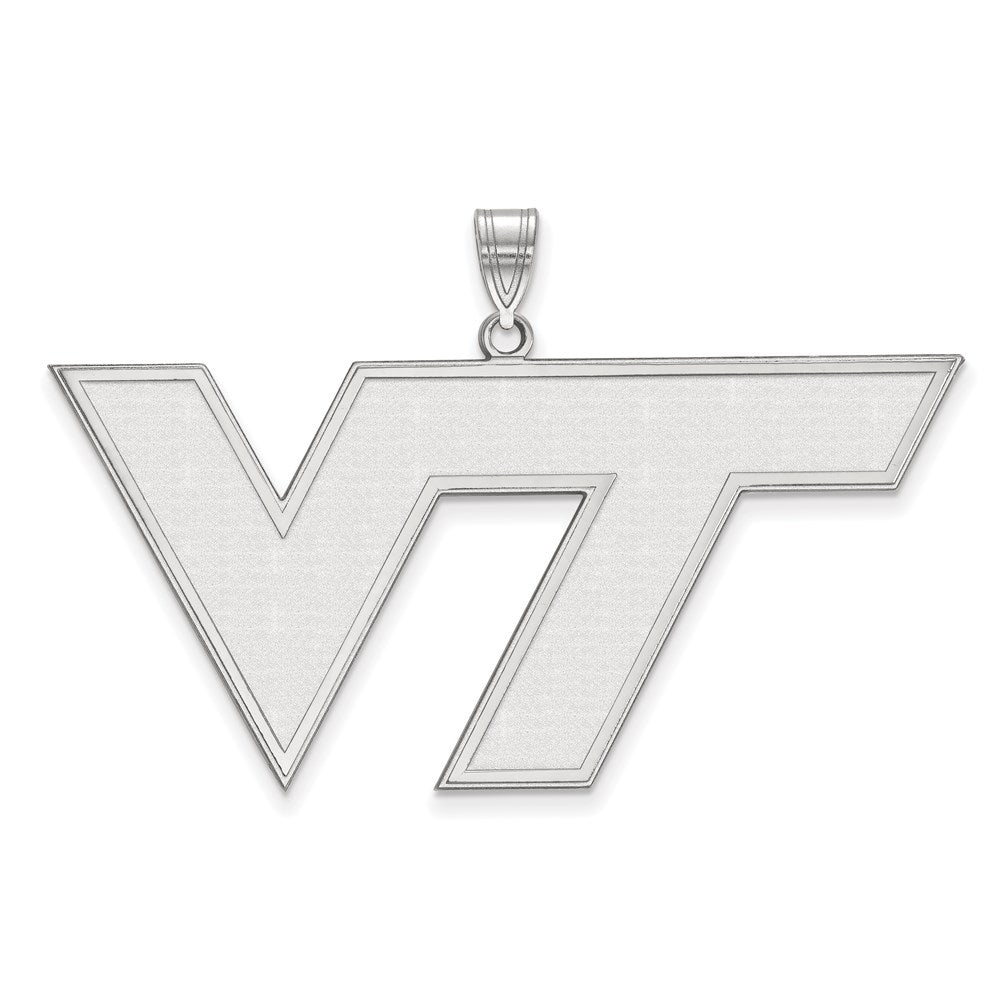10k White Gold LogoArt Virginia Tech V-T Extra Large Pendant