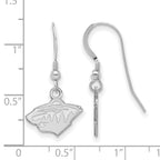 Sterling Silver Rhodium-plated NHL LogoArt Minnesota Wild Extra Small Dangle Wire Earrings