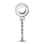 Sterling Silver Rhodium-plated LogoArt College of William and Mary Small Dangle Bead Charm