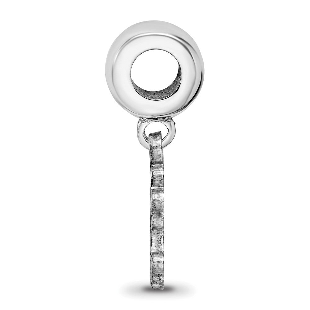 Sterling Silver Rhodium-plated LogoArt College of William and Mary Small Dangle Bead Charm