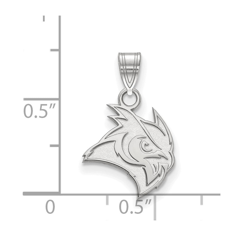 14k White Gold LogoArt Rice University Owl Small Pendant