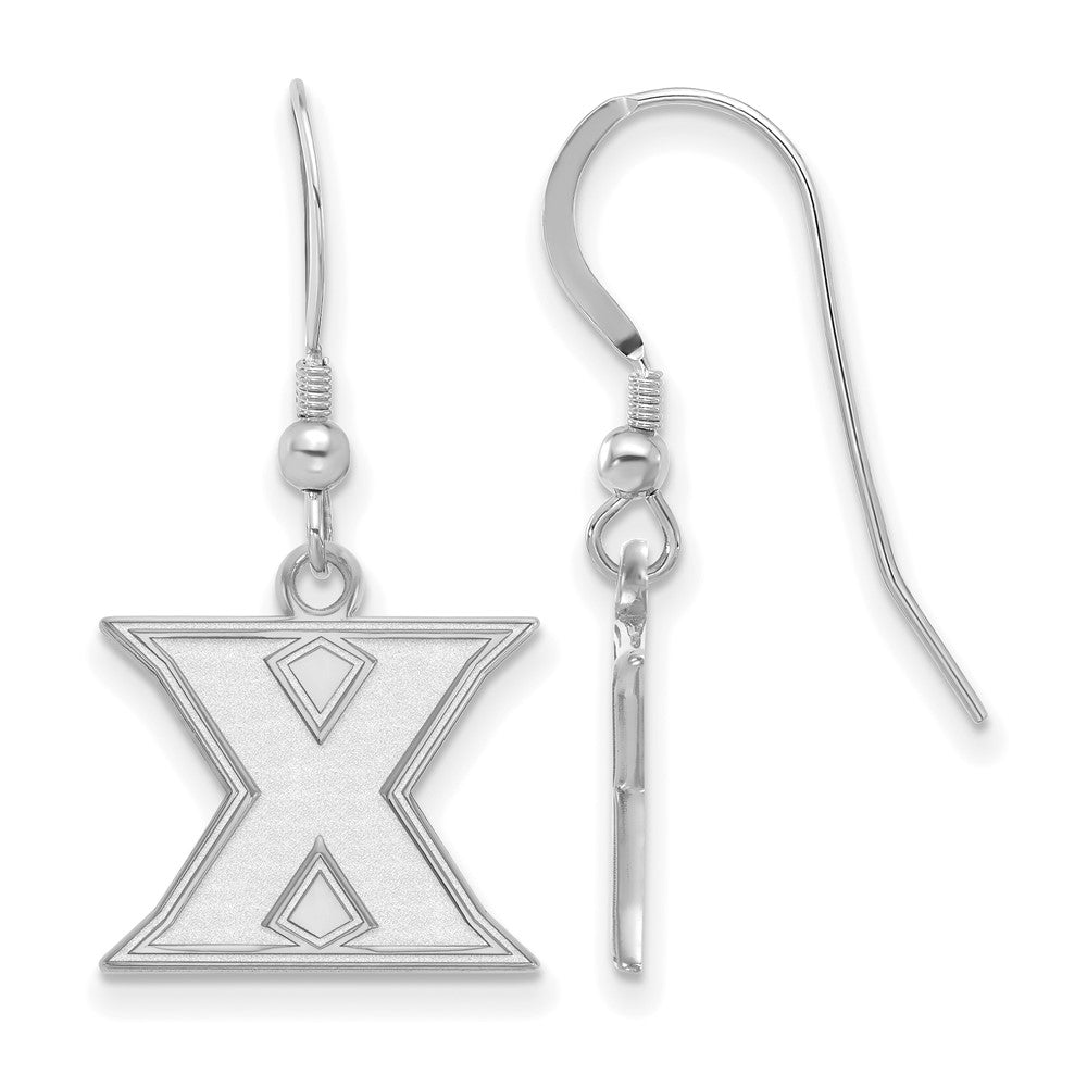 Sterling Silver Rhodium-plated LogoArt Xavier University Letter X Small Dangle Wire Earrings