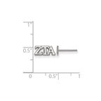 Sterling Silver Rhodium-plated LogoArt Zeta Tau Alpha Sorority Greek Letters Extra Small Post Earrings