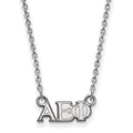 Sterling Silver Rhodium-plated LogoArt Alpha Epsilon Phi Sorority Greek Letters Extra Small Pendant 18 inch Necklace