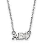 Sterling Silver Rhodium-plated LogoArt Alpha Epsilon Phi Sorority Greek Letters Extra Small Pendant 18 inch Necklace