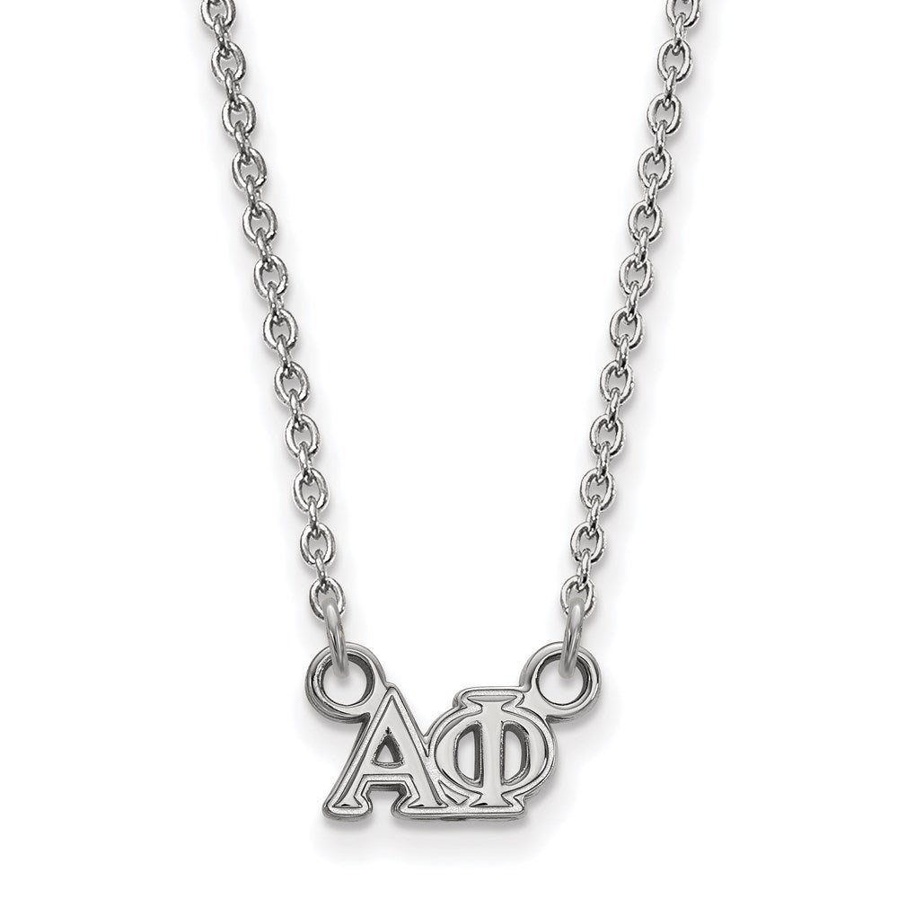 Sterling Silver Rhodium-plated LogoArt Alpha Phi Sorority Greek Letters Extra Small Pendant 18 inch Necklace