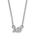 Sterling Silver Rhodium-plated LogoArt Alpha Phi Sorority Greek Letters Extra Small Pendant 18 inch Necklace