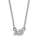 Sterling Silver Rhodium-plated LogoArt Alpha Phi Sorority Greek Letters Extra Small Pendant 18 inch Necklace