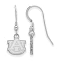 Sterling Silver Rhodium-plated LogoArt Auburn University A-U Extra Small Dangle Wire Earrings