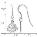 Sterling Silver Rhodium-plated NHL LogoArt Chicago Blackhawks Extra Small Dangle Earrings