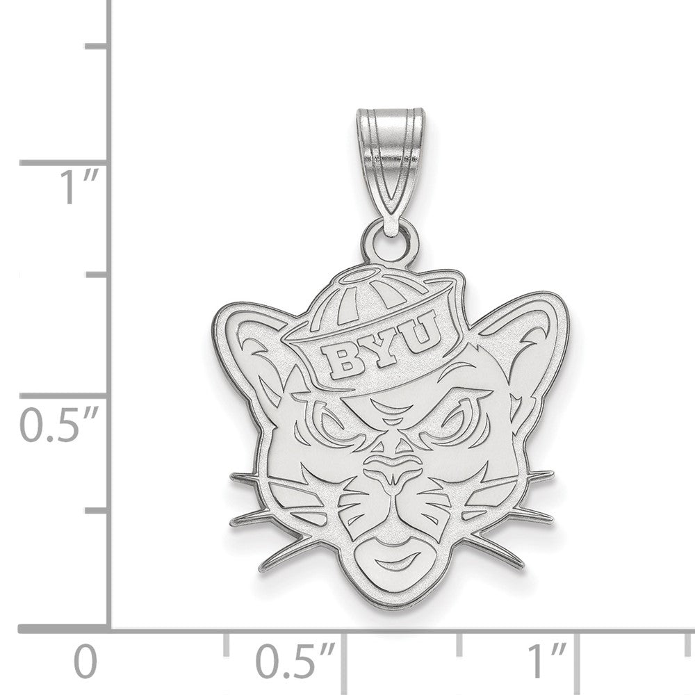 10k White Gold LogoArt Brigham Young University Cougar Large Pendant