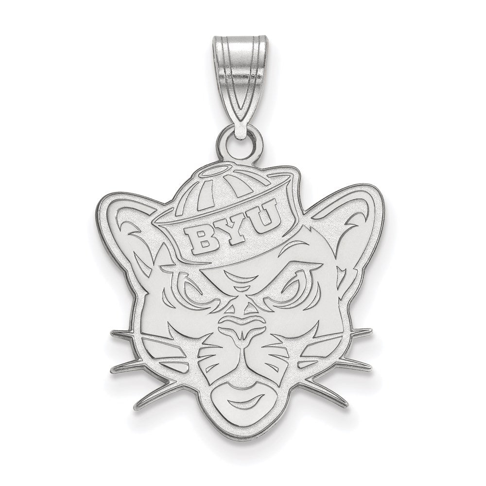 10k White Gold LogoArt Brigham Young University Cougar Large Pendant