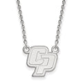 Sterling Silver Rhodium-plated LogoArt California Polytechnic State University C-P Small Pendant 18 inch Necklace