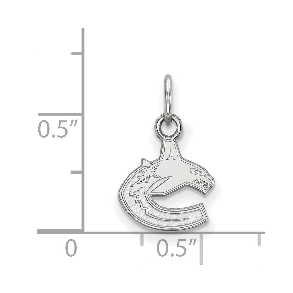 Sterling Silver Rhodium-plated NHL LogoArt Vancouver Canucks Extra Small Pendant