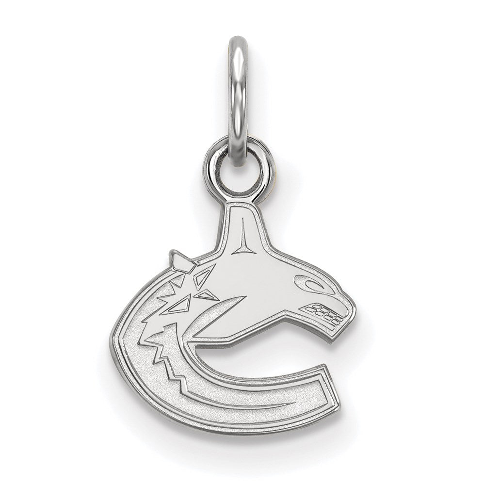 Sterling Silver Rhodium-plated NHL LogoArt Vancouver Canucks Extra Small Pendant