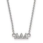 Sterling Silver Rhodium-plated LogoArt Delta Delta Delta Sorority Greek Letters Extra Small Pendant 18 inch Necklace