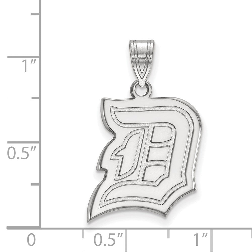 10k White Gold LogoArt Duquesne University Letter D Large Pendant