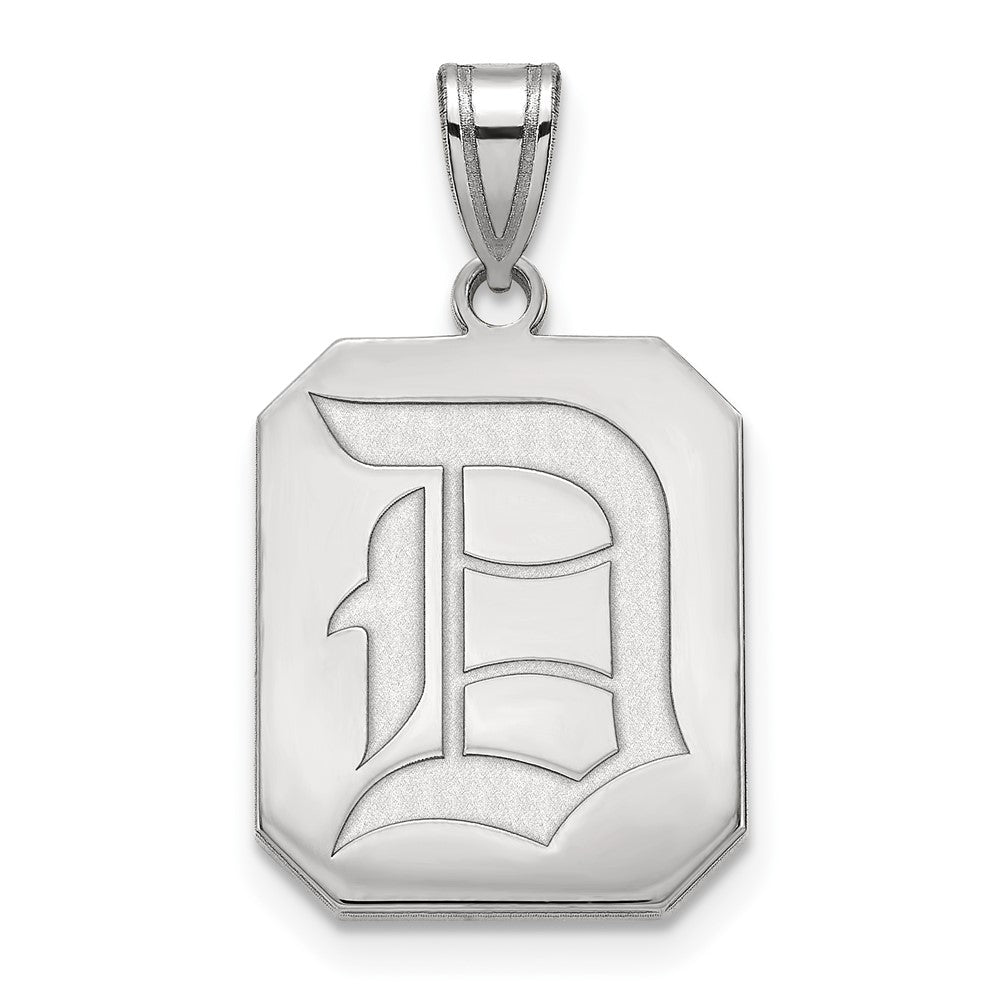 10k White Gold LogoArt Duquesne University Letter D Large Pendant