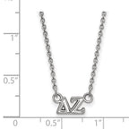 Sterling Silver Rhodium-plated LogoArt Delta Zeta Sorority Greek Letters Extra Small Pendant 18 inch Necklace