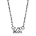 Sterling Silver Rhodium-plated LogoArt Delta Zeta Sorority Greek Letters Extra Small Pendant 18 inch Necklace