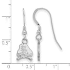 Sterling Silver Rhodium-plated LogoArt East Carolina University Pirate Extra Small Dangle Wire Earrings