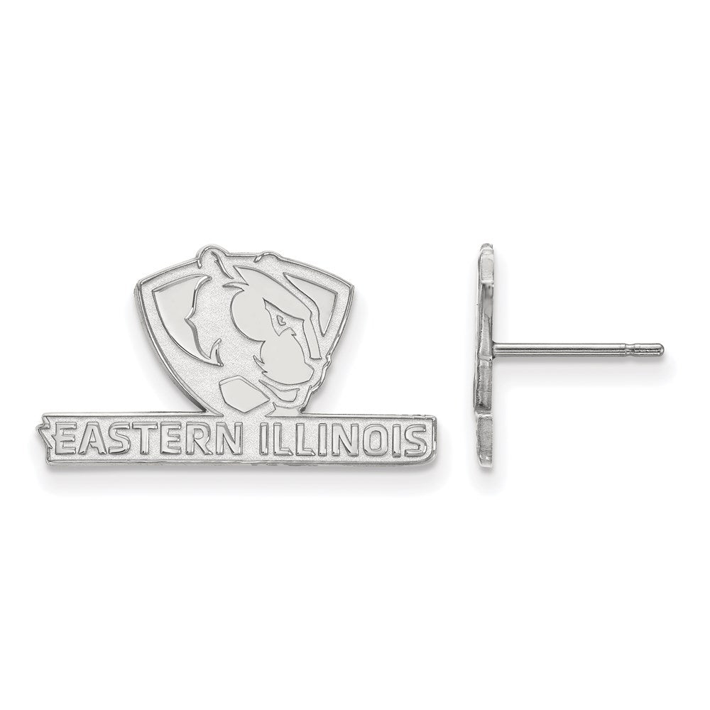 14k White Gold LogoArt Eastern Illinois University Small Post Earrings