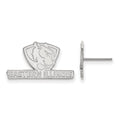 Sterling Silver Rhodium-plated LogoArt Eastern Illinois University Small Post Earrings