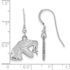 Sterling Silver Rhodium-plated LogoArt Florida A and M University Rattler Small Dangle Wire Earrings