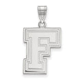14k White Gold LogoArt Fordham University Letter F Large Pendant