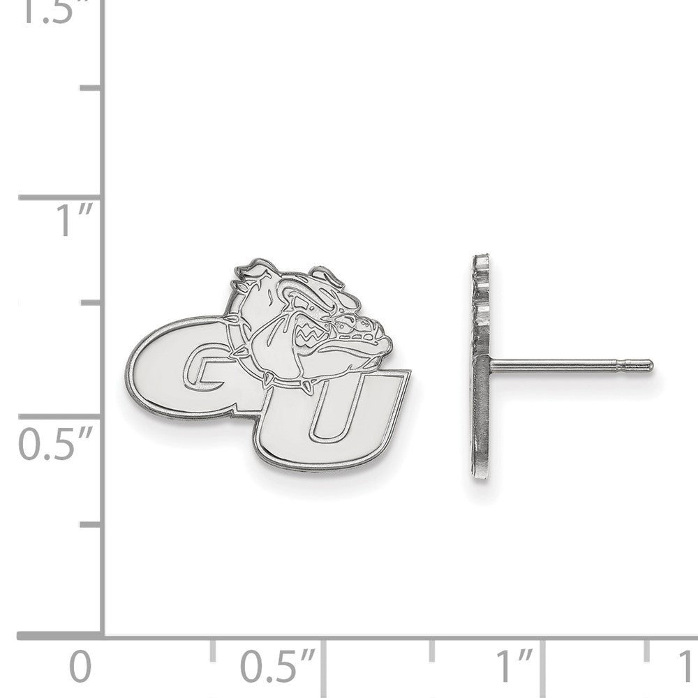Sterling Silver Rhodium-plated LogoArt Gonzaga University G-U Bulldog Small Post Earrings