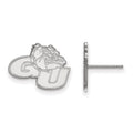 Sterling Silver Rhodium-plated LogoArt Gonzaga University G-U Bulldog Small Post Earrings